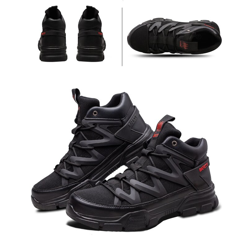 Men's Safety Shoes - Manufacturer - Wholesale Breathable Steel Toe Anti-impact Anti-stab Climb 2COLOR