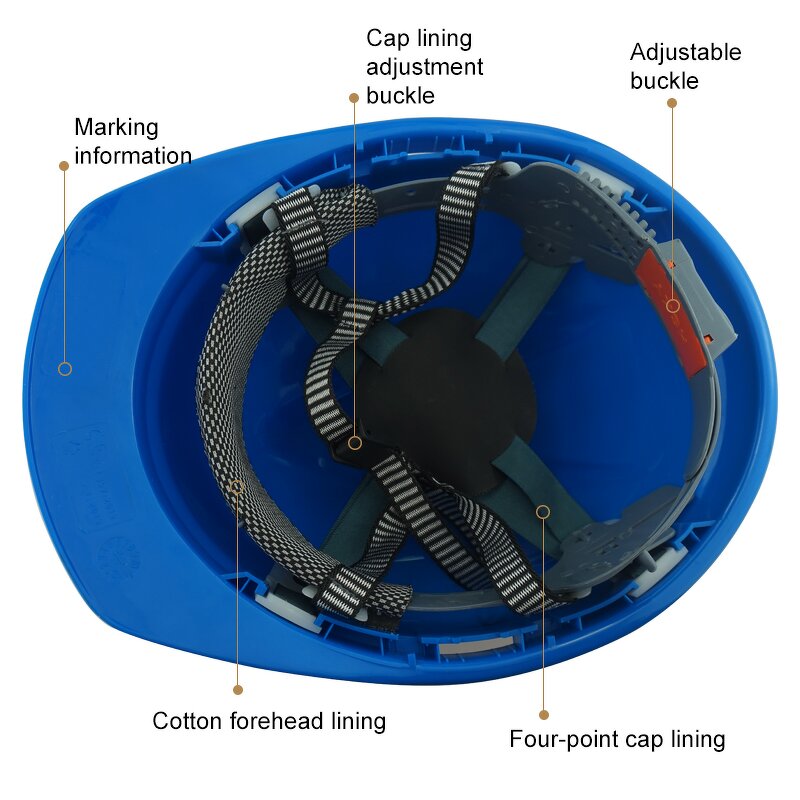 Vented Safety Helmet - Manufacturer - V Type EN397 MSA Style Custom Logo ABS Construction