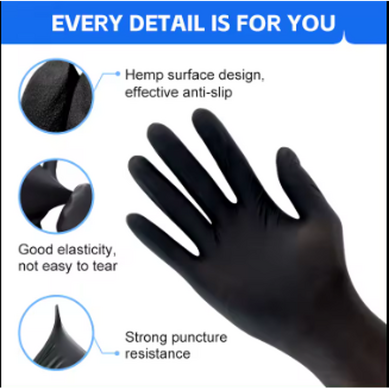 Disposable Nitrile Gloves - Manufacturer - Loktar 4mil 6mil Black Food Powder Free Hand Ware