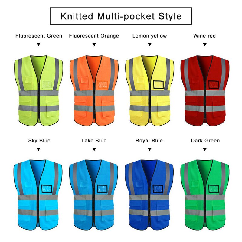 Hi Vis Safety Vest - Manufacturer - Custom Logo Wholesale Neon Traffic Construction With Pockets