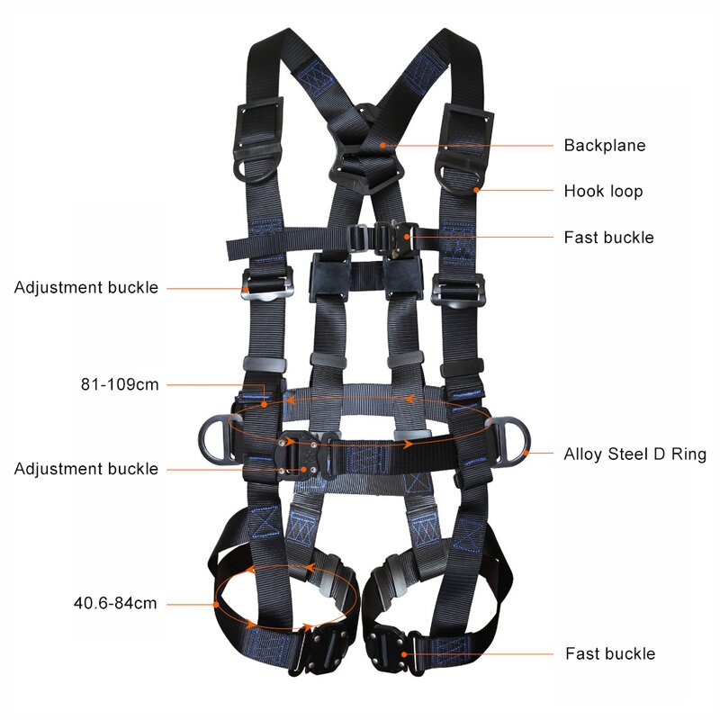 Fall Protection Harness - Manufacturer - Industrial 5 Point Full Body Height Work Safety Belt