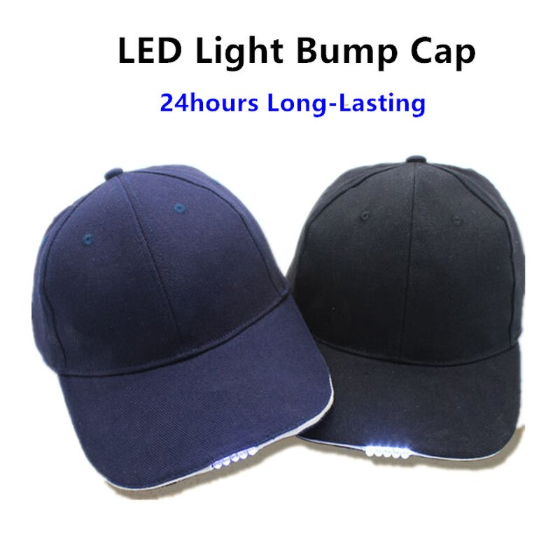 LED Safety Bump Cap - Manufacturer - Unisex Black ABS Outdoor Cycling Fishing Working Rechargeable
