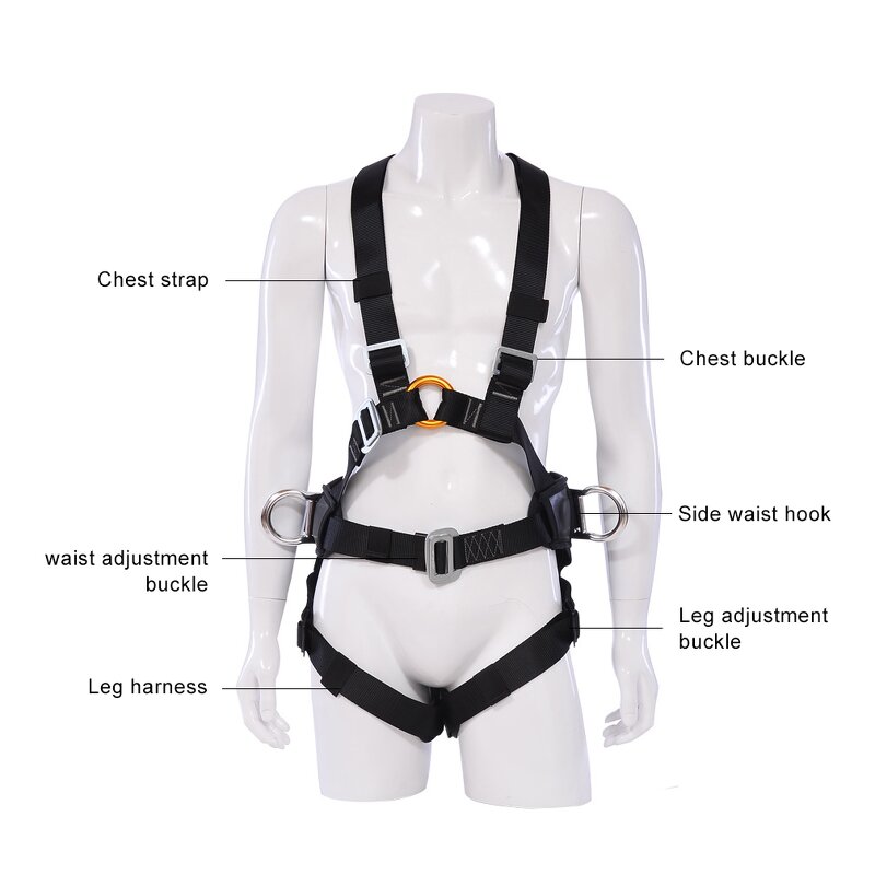 Polyester Safety Harness - Manufacturer - Good Brand Fall Arrest Equipment Double Lanyard PPE
