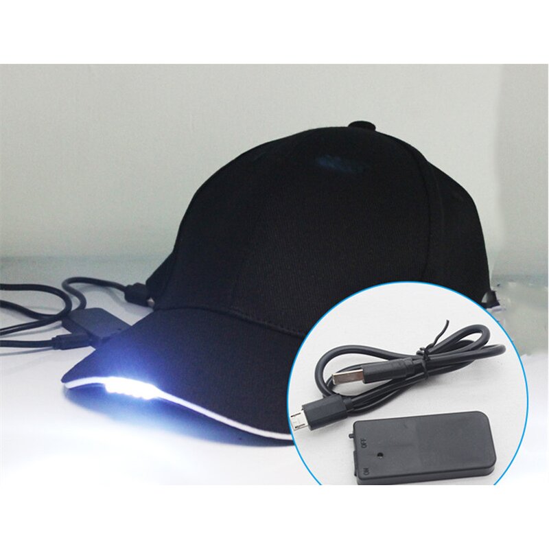 LED Safety Bump Cap - Manufacturer - Unisex Black ABS Outdoor Cycling Fishing Working Rechargeable