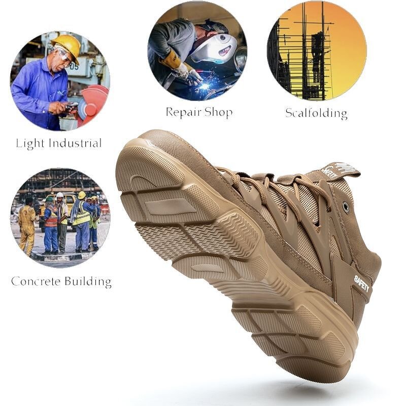 Men's Safety Shoes - Manufacturer - Wholesale Breathable Steel Toe Anti-impact Anti-stab Climb 2COLOR