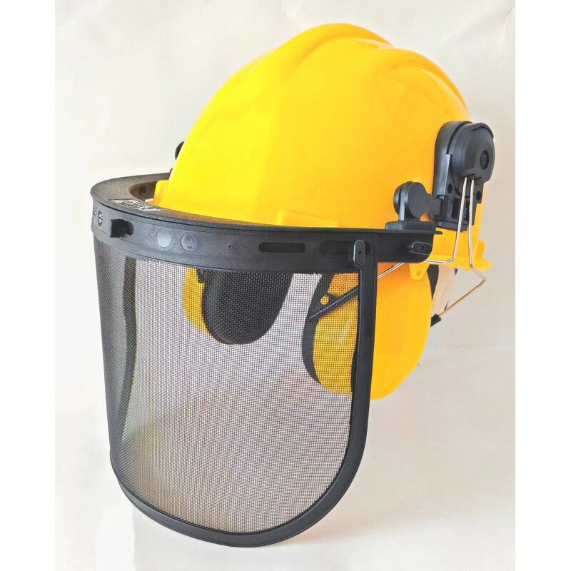 Chainsaw Helmet - Manufacturer - Full Protection Forestry Mesh Face Shield 30dB Earmuffs Yellow