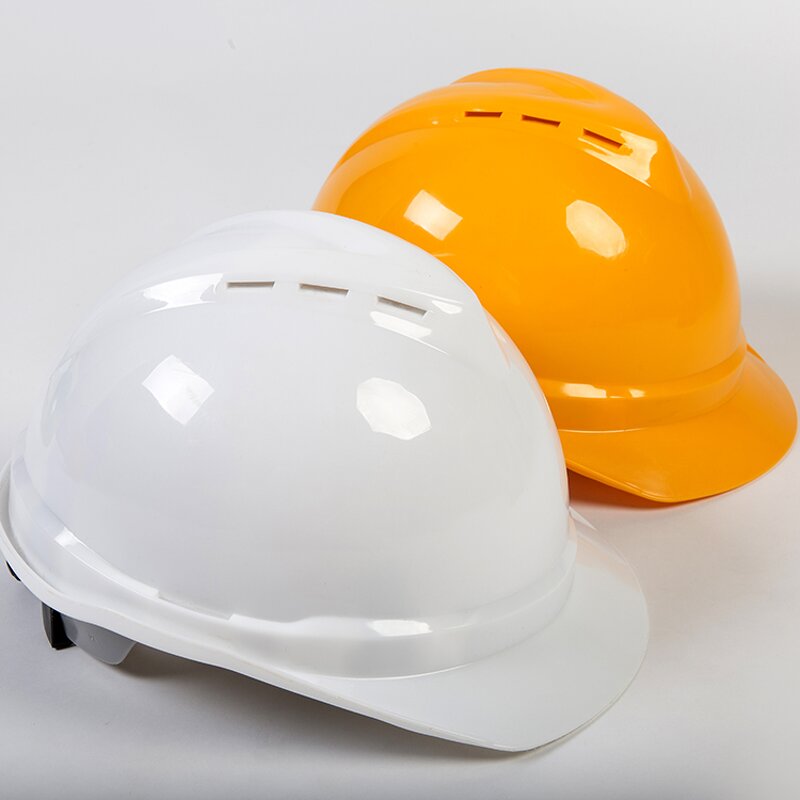 Vented Safety Helmet - Manufacturer - V Type EN397 MSA Style Custom Logo ABS Construction