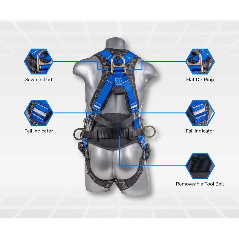 5pt Safety Harness - Manufacturer - Best Construction Fall Arrest Industrial Double Lanyard