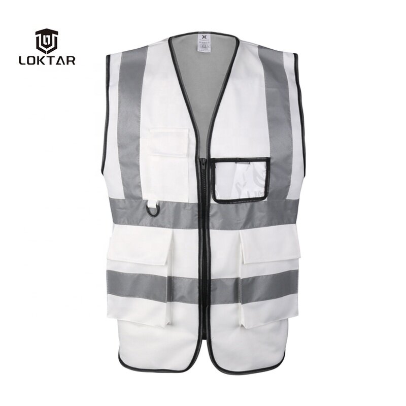 Construction Reflective Vest - Manufacturer - Oversize YY-504 Black With Pockets Custom Logo