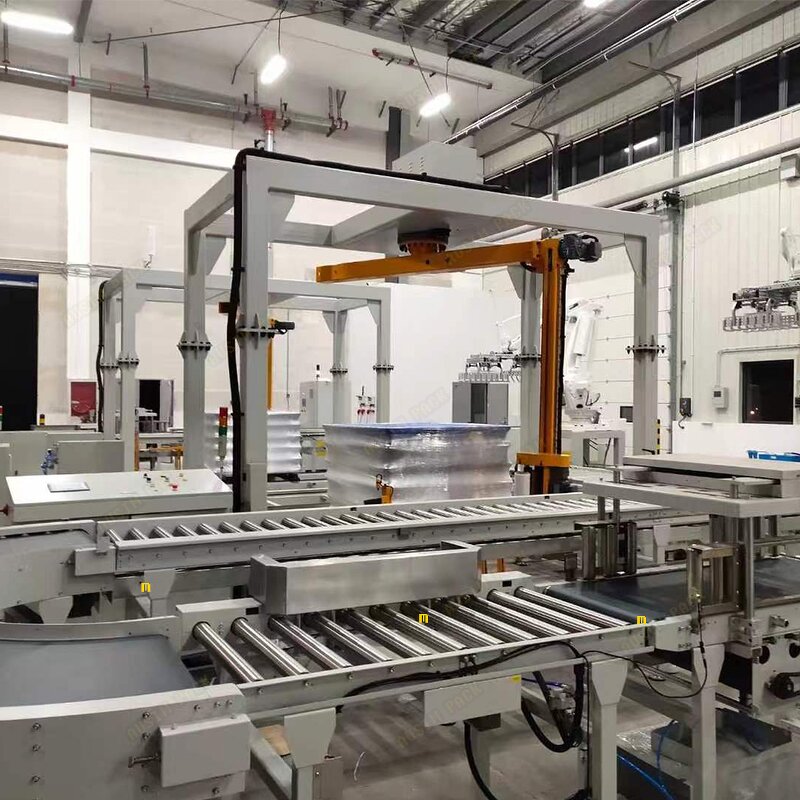 Pallet Wrapping Machine Manufacturer - Full-Automatic Rotary Cantilever Arm Top Film Dispenser with PLC