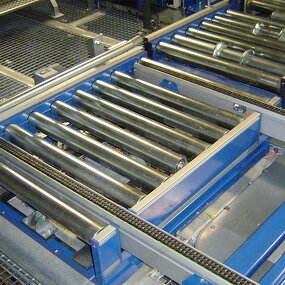 Conveyor System Manufacturer - Mini Belt Pallet Loader Motorized Chain Rubber Belt