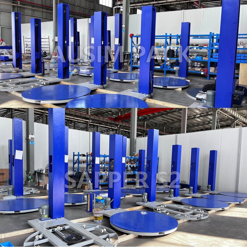 Pallet Wrapping Machine Manufacturer - Full-Automatic Rotary Cantilever Arm Top Film Dispenser with PLC