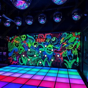 Glow Wall Games Manufacturer - Amusement Park Fluorescent Background BATAK Pro Interactive LED Jumping Grid