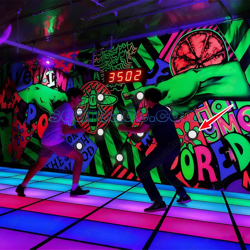 LED Glow Wall Game Manufacturer - Fluorescent Background BATAK Pro Interactive Jumping Grid for Amusement Park