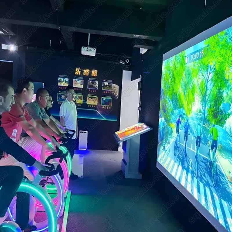 AR Dynamic Bike Manufacturer - Carnival Interactive Metal Bicycle Projecting Physical Exercise Scenes for Gymnasium