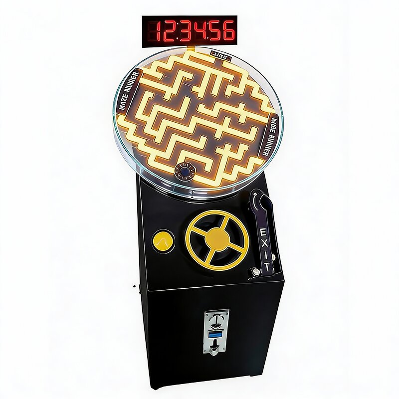 Maze Game Manufacturer - Coin-operated Gravity Round 3D Puzzle Reaction Ball Track Bead Labyrinth with LED