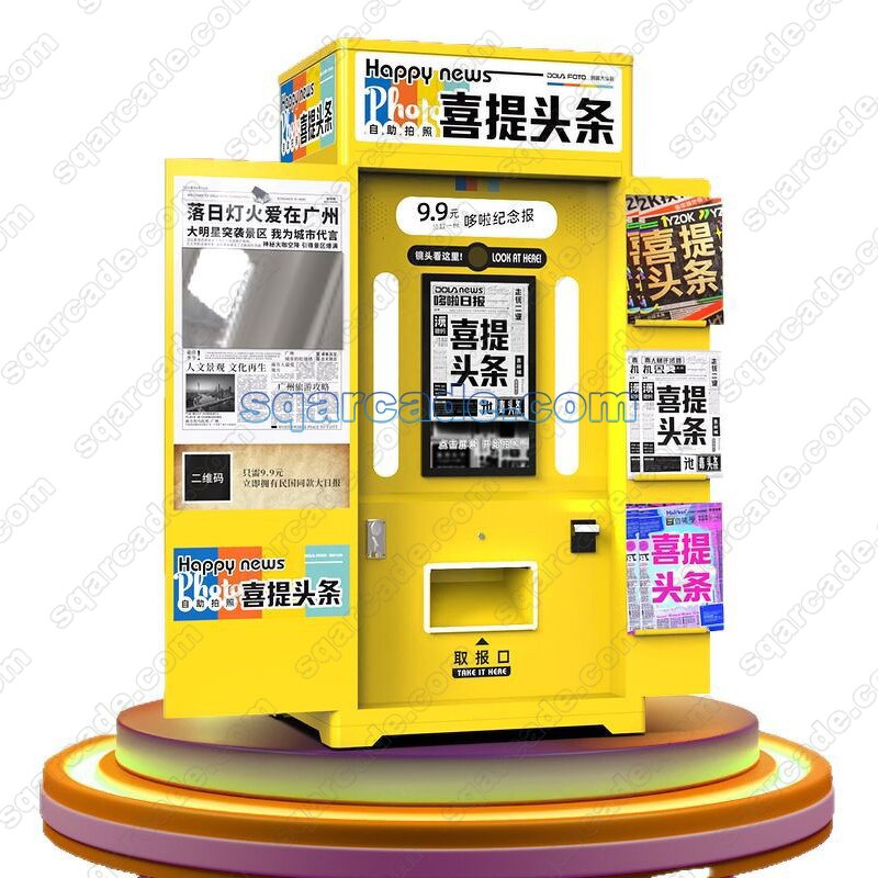 Photo Booth Manufacturer - Customizable A3 Newspaper Retro with Camera Printer Smart System Automatic