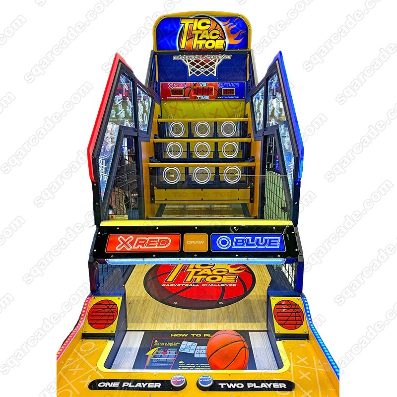 Basketball Arcade Game Manufacturer - Coin-operated Tic Tac Toe Challenge Ticket Redemption Interactive Hoops