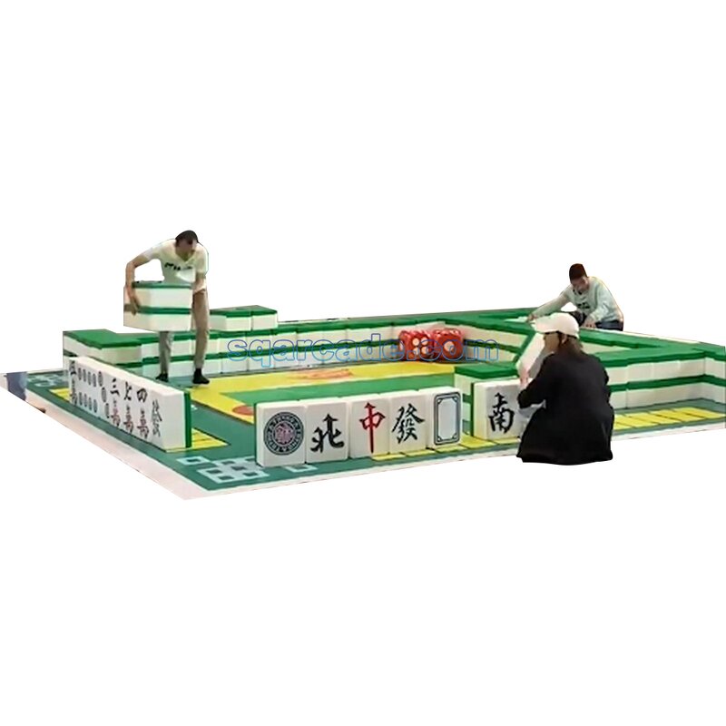 Mahjong Tiles Game Set Manufacturer - Custom Indoor/Outdoor Amusement Activity Park Booth Giant Foam Rummy with Mat