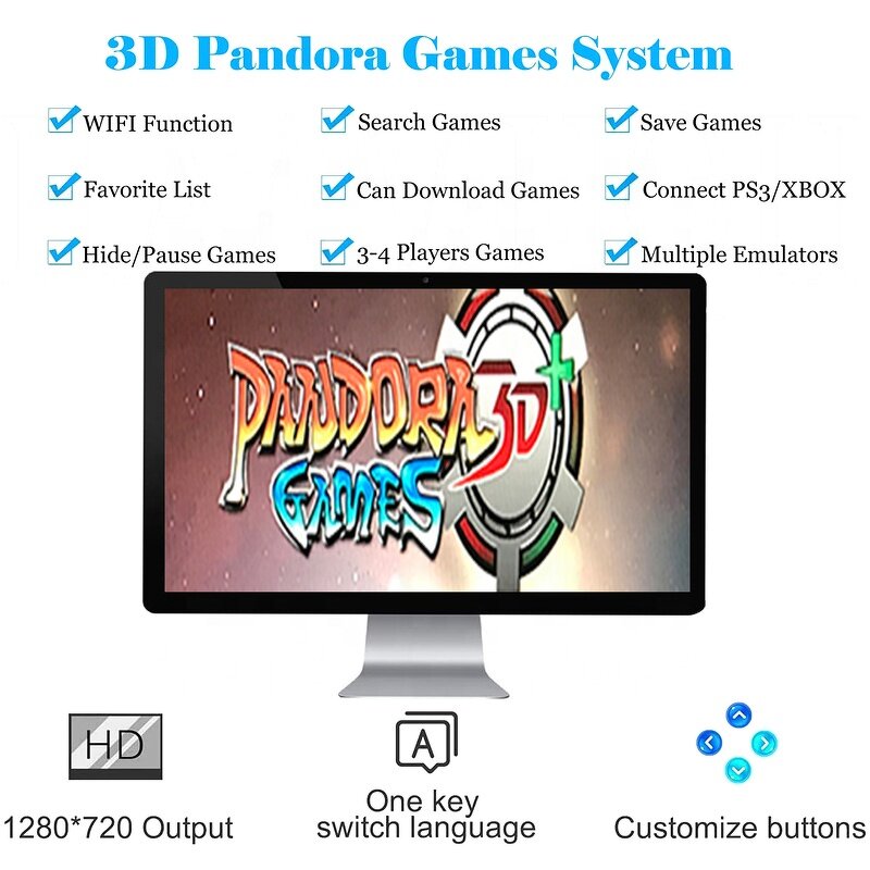 Game Cabinet Manufacturer - Support Add Games Coin Operated Console 3D Pandoras Box 2020 WiFi
