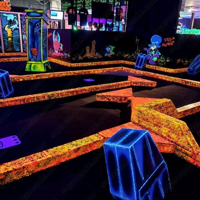 Playground Equipment Manufacturer - Interactive Projection with Fluorescent Mural and Monster Mini Golf LED