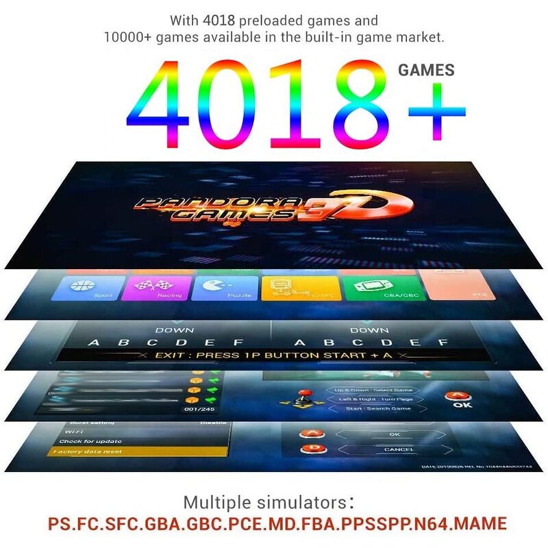 Game Cabinet Manufacturer - Support Add Games Coin Operated Console 3D Pandoras Box 2020 WiFi