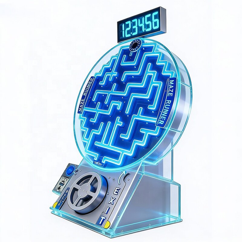 Maze Game Manufacturer - Coin-operated Gravity Round 3D Puzzle Reaction Ball Track Bead Labyrinth with LED