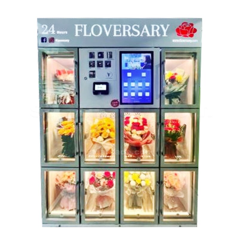 Flower Vending Machine Manufacturer - Automatic Outdoor for Selling Bouquets with Transparent Shelves
