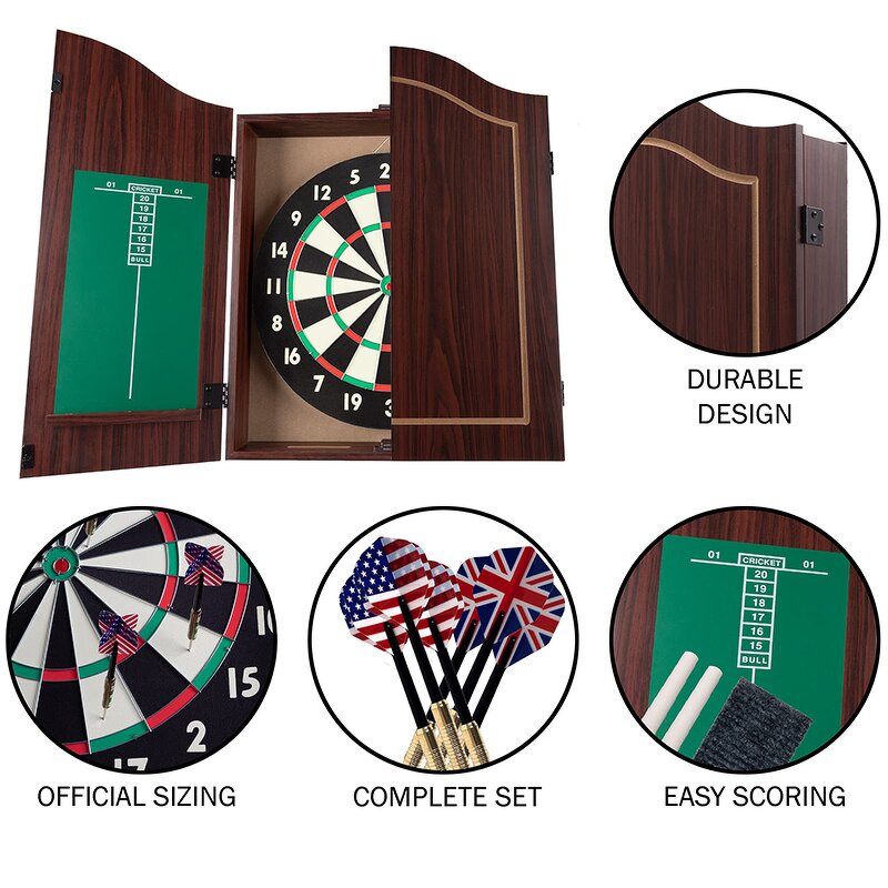 Dartboard Cabinet Manufacturer - Indoor Unique Solid Wood for Paper and Sisal Bristle Target