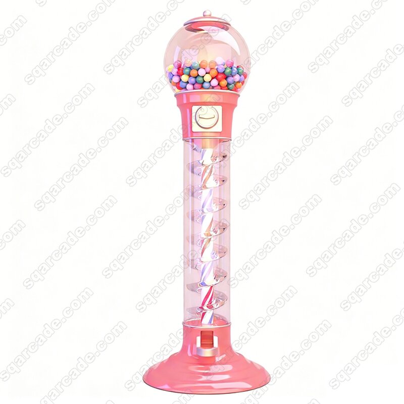 Gumball Vending Machine Manufacturer - Coin Operated Spiral Capsule with Capsule Toys or Bouncy Ball