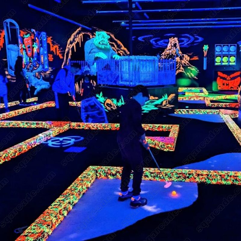 Mini Golf Course Manufacturer - Monster Glow Custom Interactive Neon Setup for Indoor Entertainment