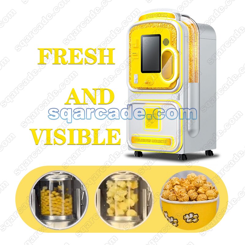 Popcorn Vending Machine Manufacturer - SQarcade Automatic 18.5-Inch Touchscreen 20-150 Capacity for Movie Theater