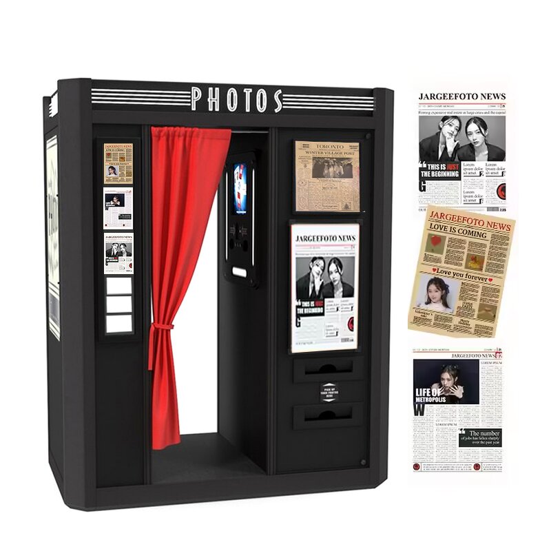 Photo Booth Manufacturer - Retro Newspaper with AR Effect Self-Service for Old Newspaper Style Pictures