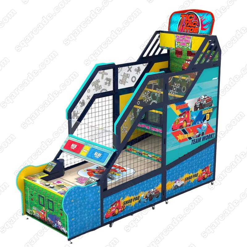 Arcade Game Machine Manufacturer - Coin-operated Interactive Hoops Tic Tac Toe Basketball Challenge Ticket Redemption
