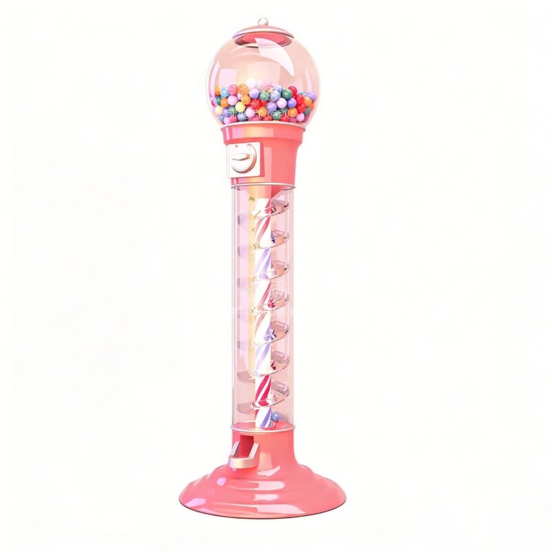 Gumball Vending Machine Manufacturer - Coin Operated Spiral Capsule with Capsule Toys or Bouncy Ball