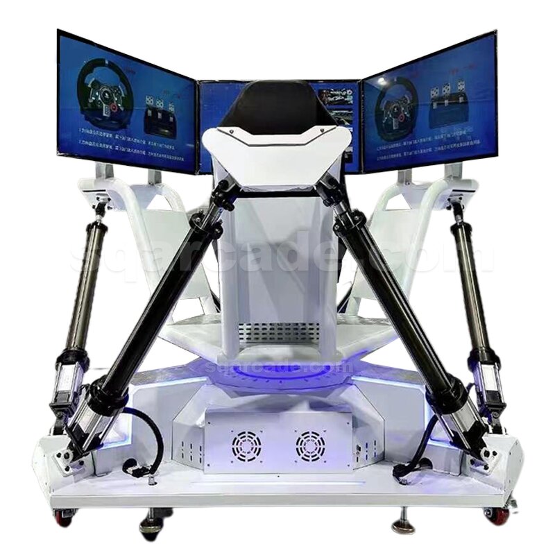 VR Simulator Manufacturer - Amusement Park Ride Racing Three Screen 6 DOF Six-axle 3 Screens Racing Car