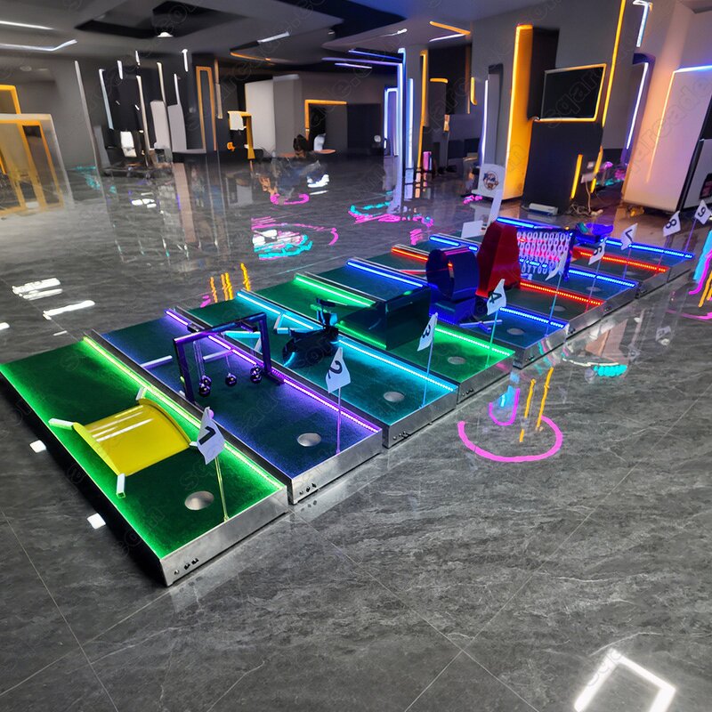 Glow Golf Rental Manufacturer - Indoor Carnival Blacklight Portable LED Mini Course Green+Black Nylon/TPR/Rubber