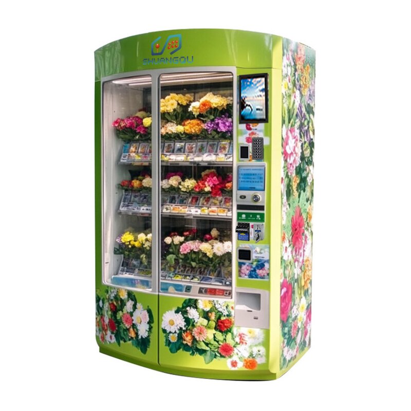 Flower Vending Machine Manufacturer - Customizable Self-service Coin-operated Cash Payment Touch Screen with Refrigerator