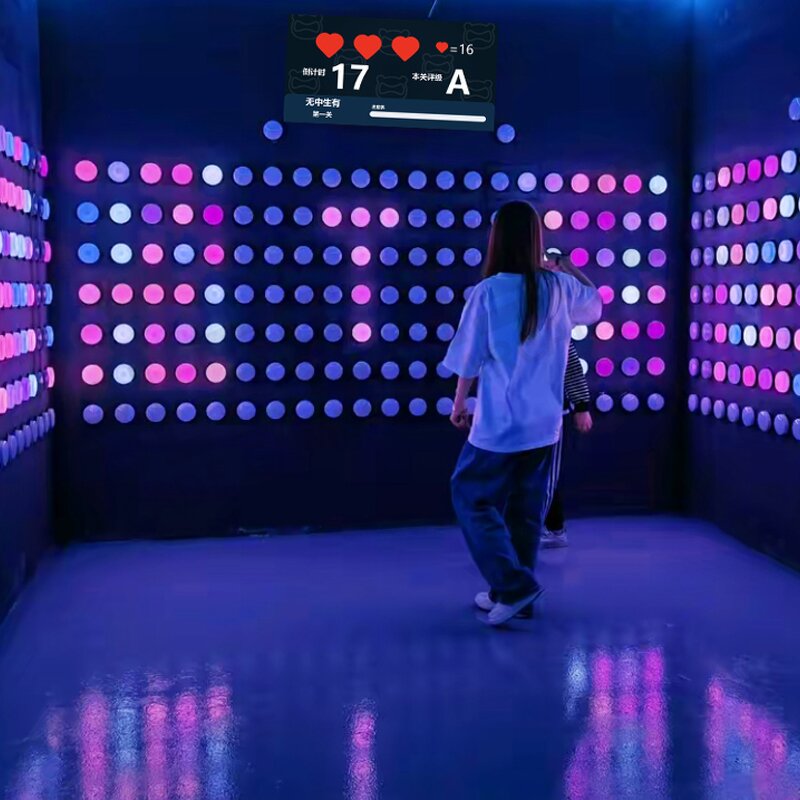 Interactive Game Booth Manufacturer - Indoor Carnival Spot It Oddball Push Led Light Button Pipe Ball Strike