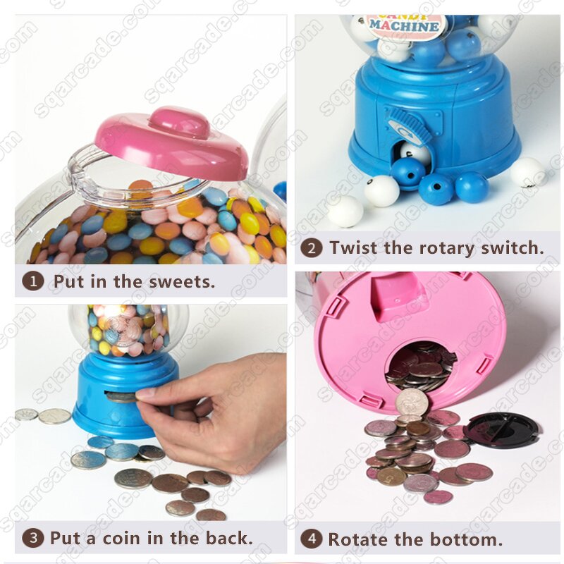 Candy Machine Manufacturer - Coin Operated Sweet Mini Children Bank Toys Dispenser Saving Box