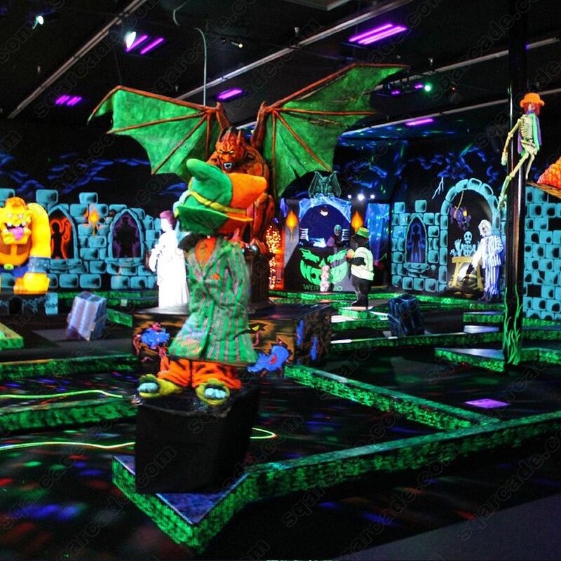 Mini Golf Course Manufacturer - Monster Glow Custom Interactive Neon Setup for Indoor Entertainment