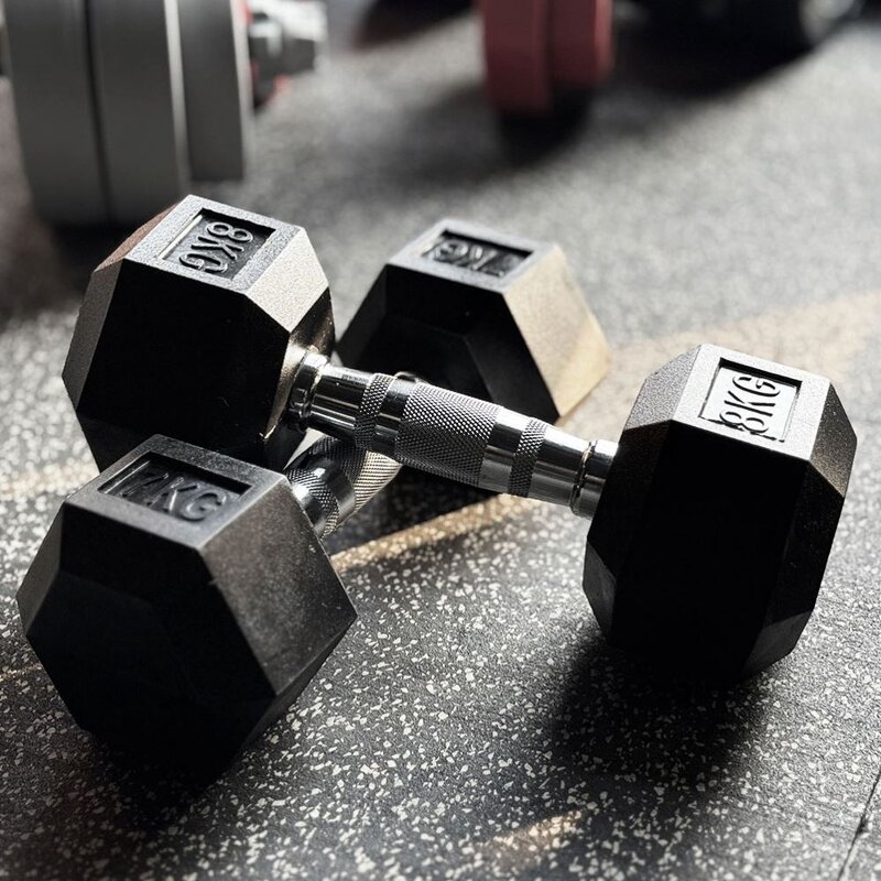 Rubber Dumbbell - Manufacturer - Hex Shape Gym Used Factory Supplied Cheap