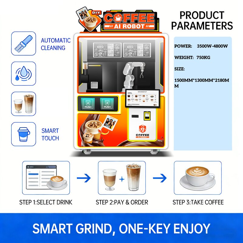 Drink Robot Vending Machine Manufacturer - Customized Hot Divine Milk Coffee Tea Unmanned Kiosk