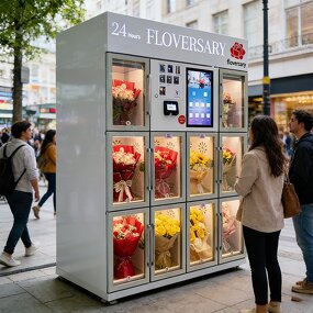 Flower Vending Machine Manufacturer - Refrigerator Touch Screen Credit Card Payment 24-hour Self-service