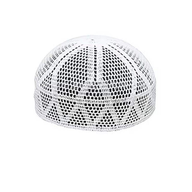 Islamic Kufi Cap - Manufacturer - Handmade Crochet White Elastic Muslim Men