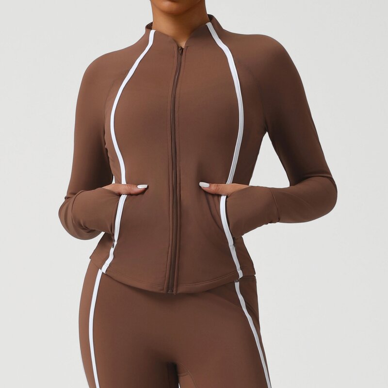 Yoga Jacket - Manufacturer - High Stretch Stand Collar Zipper Training Women