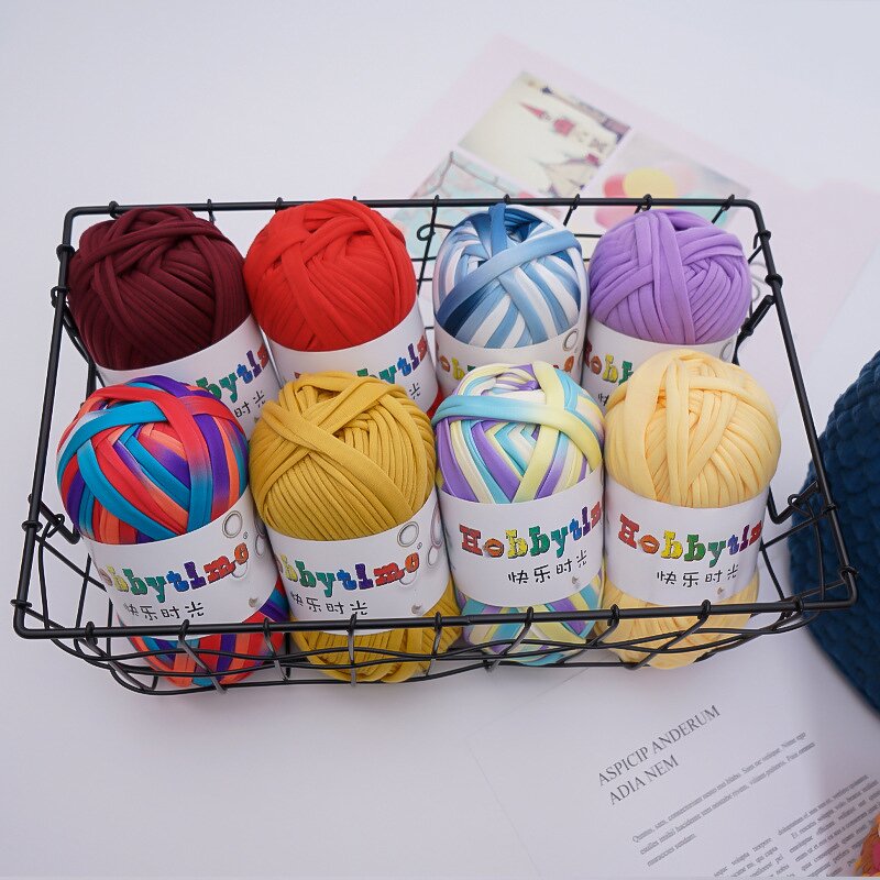 T-shirt Yarn - Manufacturer - Dyed Colorful Blended Gradient Crochet Bag DIY