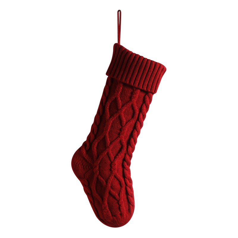 Christmas Stocking - Manufacturer - 2024 18" Large Cable Knitted Personalized