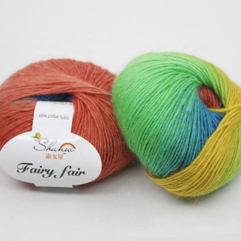 Wool Yarn - Manufacturer - 100% Section-Dyeing Worsted Rainbow Hand Knitting