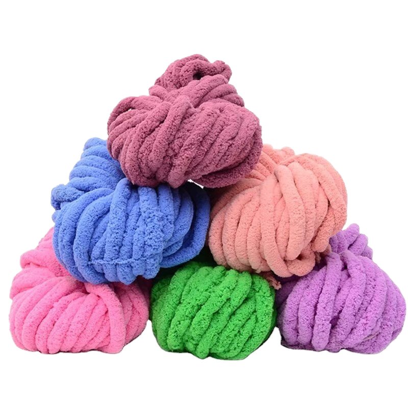 Chunky Chenille Yarn - Manufacturer - Ultra Soft Thick Blanket Weaving Ready to Ship